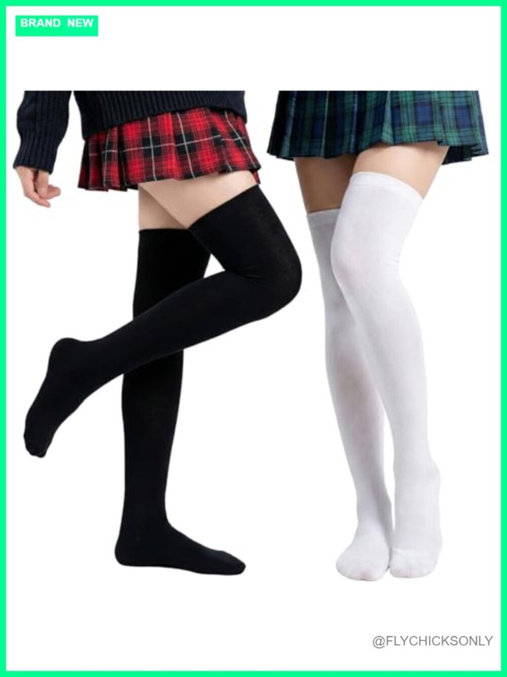 2 Pairs Thigh High Socks Extra Long Over Knee Stretchy Boot Stockings